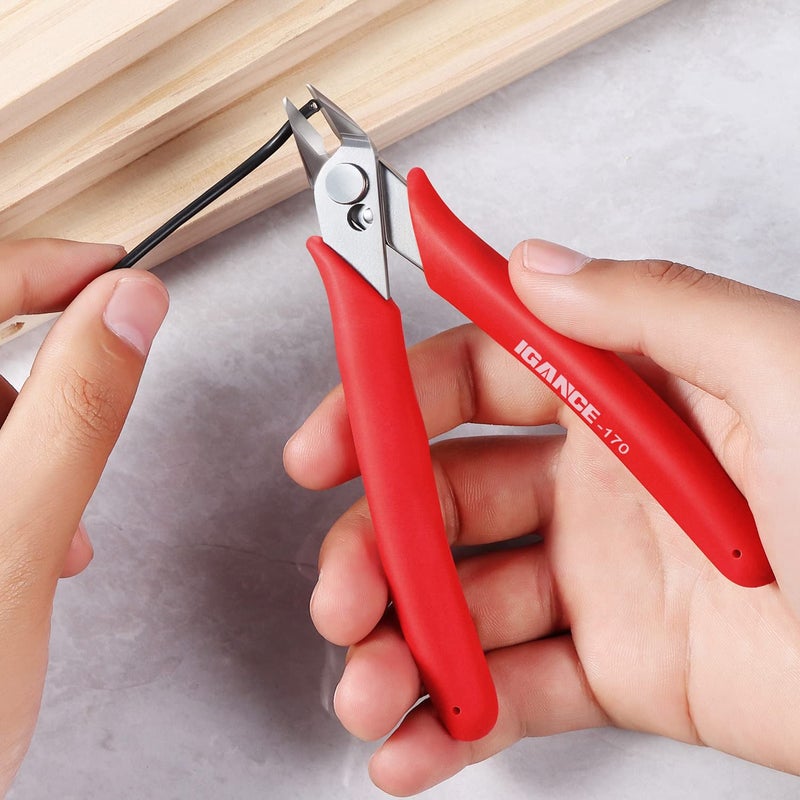 IGAN-170 Wire Cutters, Precision Electronics Flush Cutter, One of the Strongest and Sharpest Side Cutting pliers with an Opening Spring, Ideal for Ultra-fine Cutting Needs. - Image 5